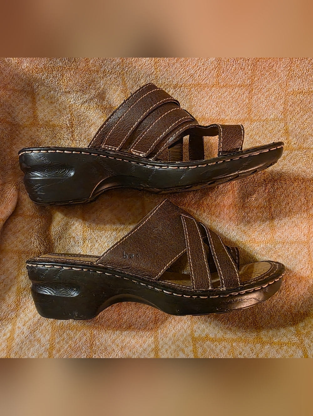 Boc Dark Brown Leather Sandals - 9M